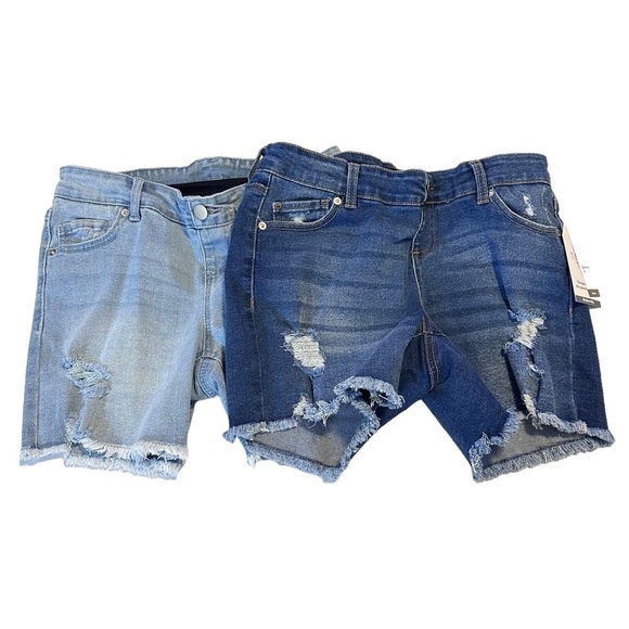 Time And Tru Maternity Comfort Stretch Distressed Denim Shorts Set of Two Size S - Picture 2 of 14